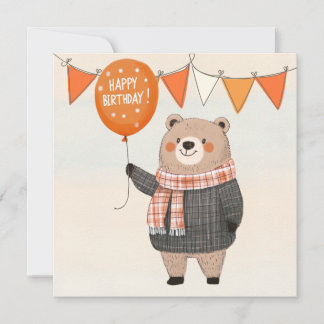 Grauer Karierter Pullover mit orangefarbenem Karie Einladung