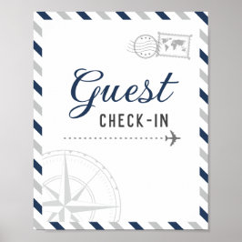 Grauer Karo für Passagierflugzeuge Poster