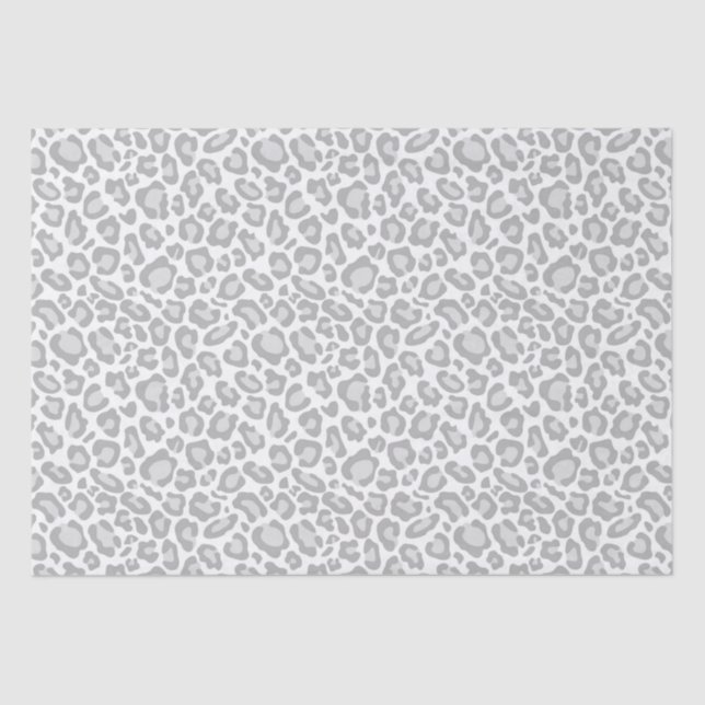 Grauer Leopard-Druck Seidenpapier (Vorderseite)