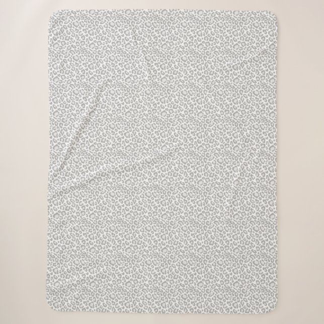 Grauer Leopard-Druck Sherpadecke (Vorderseite)