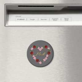 Grauer Magnet mit Blumenkrone