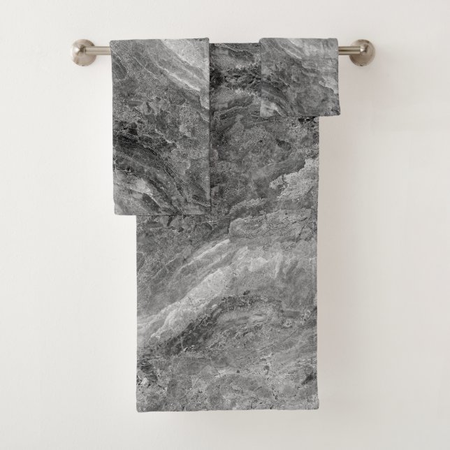 Grauer Marmor Badhandtuch Set (Insitu)