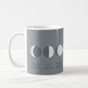 Grauer Marmormond teilt Tasse in Phasen ein