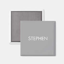 Grauer minimalistischer benutzerdefinierter Name Magnet