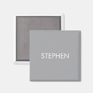 Grauer minimalistischer benutzerdefinierter Name Magnet