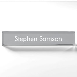 Grauer minimalistischer benutzerdefinierter Name  Namensplakette