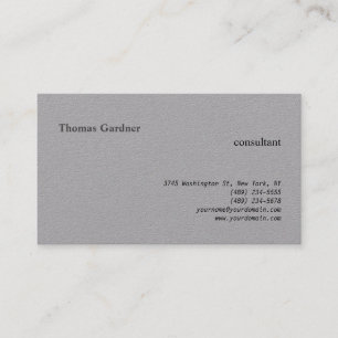 Grauer Minimalistischer Schlichter kreativer Moder Visitenkarte