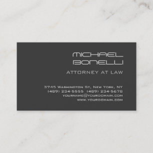 Grauer moderner Anwalt mit Jura Business Card Visitenkarte