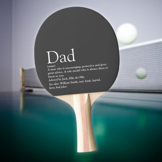 Grauer, moderner Cooler Vater Daddy Father Definit Tischtennis Schläger (Gray Modern Cool Dad Daddy Father Definition Ping Pong Paddle)