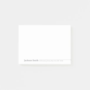 Grauer, moderner minimalistischer personalisierter post-it klebezettel