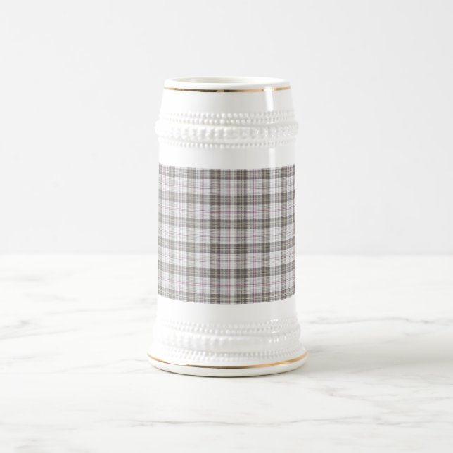 Grauer Modetartan Bierglas (Mittel)