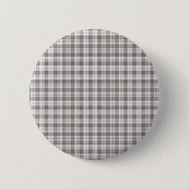 Grauer Modetartan Button (Vorderseite)