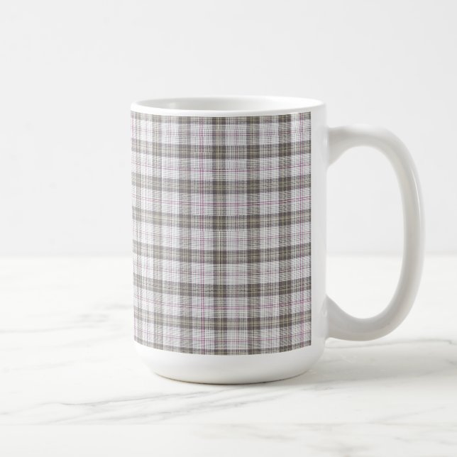 Grauer Modetartan Kaffeetasse (Rechts)
