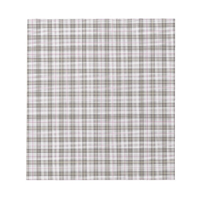Grauer Modetartan kariert Notizblock (Vorderseite)