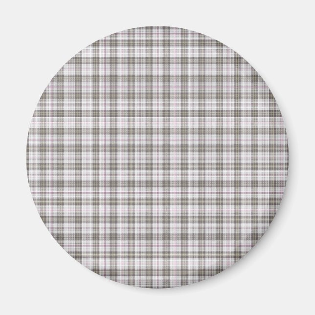 Grauer Modetartan Magnet (Vorne)