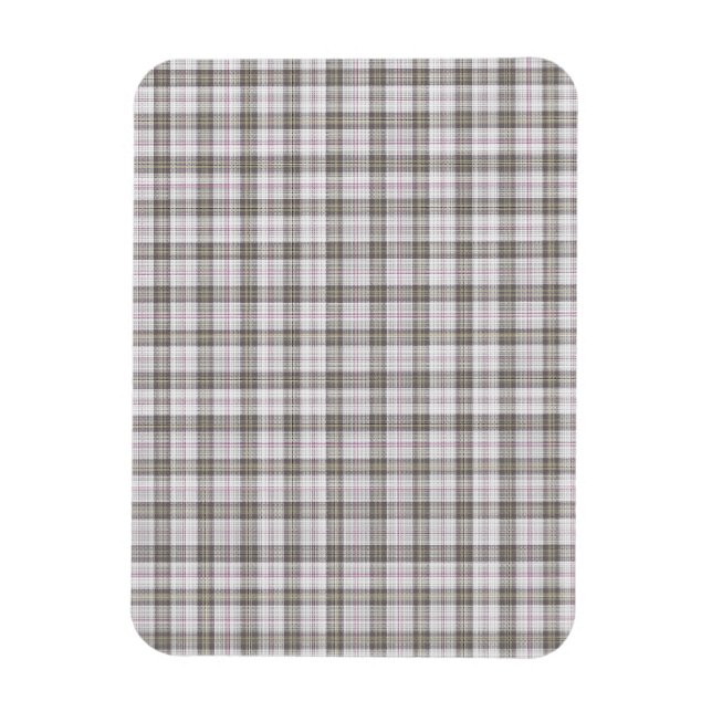 Grauer Modetartan Magnet (Vertikal)