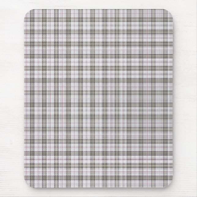 Grauer Modetartan Mousepad (Vorne)