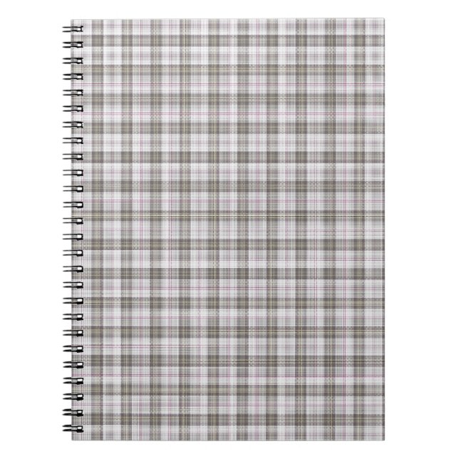 Grauer Modetartan Notizblock (Vorderseite)