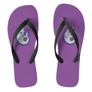 Grauer Narwal mit Zeichnend Spots Flip Flops