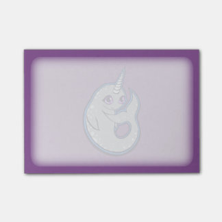 Grauer Narwal mit Zeichnend Spots Post-it Klebezettel