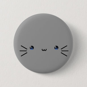 grauer neko Knopf Button