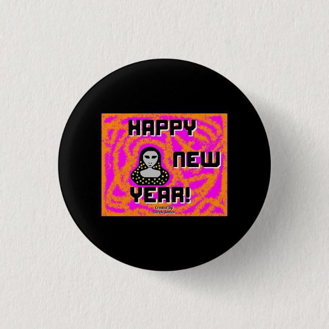 Grauer Neujahrswall Button (Vorderseite)