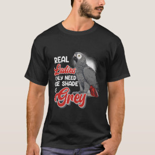 Grauer Papagei braucht einen Schatten Grauen T-Shirt
