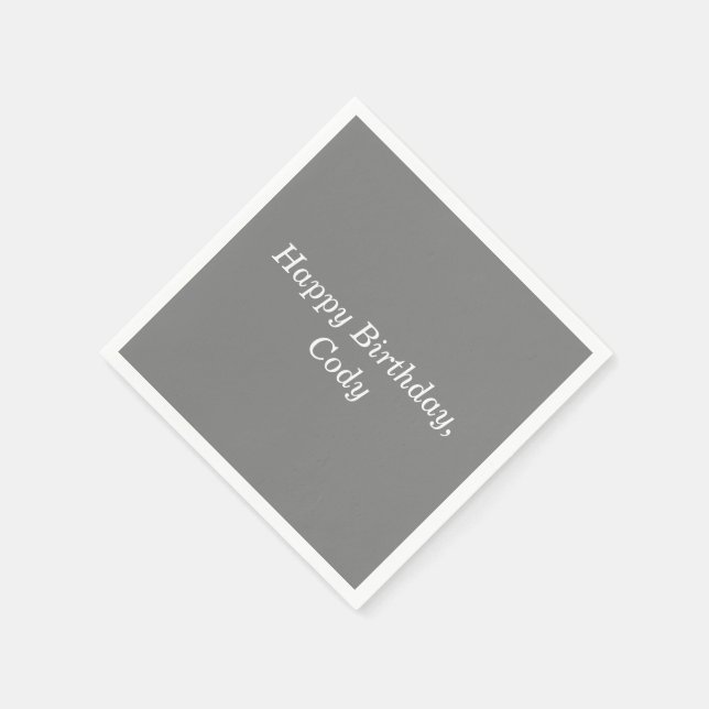 Grauer Personalisierter Jeder Anlass Wegwerfende N Serviette (Ecke)