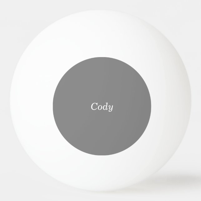 Grauer personalisierter Ping Pong Ball Tischtennisball (Rückseite)