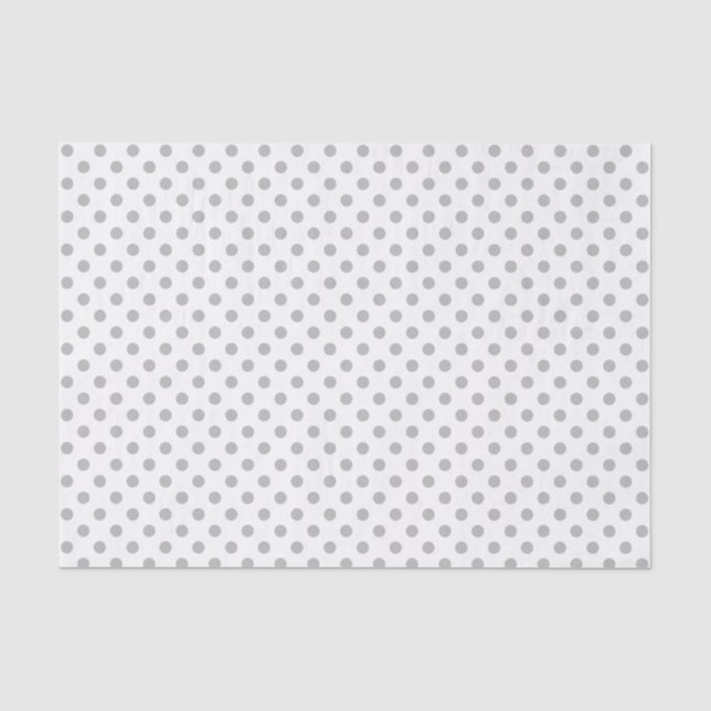 Grauer Polka Dot über Weißzungenpapier Seidenpapier (Vorderseite)