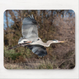 Grauer Reiher im Flug Mousepad