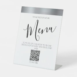 Grauer Restauranttisch Pedestal Sign Sockelschild