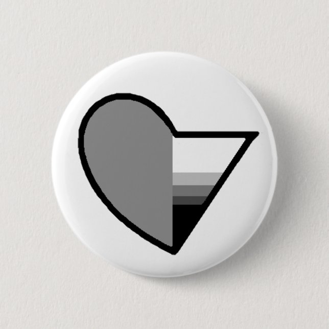 Grauer romantischer demisexual Knopf Button (Vorderseite)
