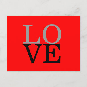Grauer roter Hintergrund Liebe Hochzeit Postkarte