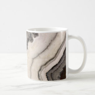 Grauer Schwarz-weißer Edelstein Kaffeetasse