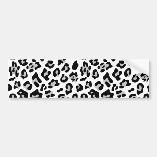Grauer schwarzer Leopard-Tierdruck-Muster Autoaufkleber (Vorne)