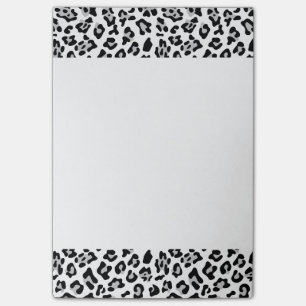 Grauer schwarzer Leopard-Tierdruck-Muster Post-it Klebezettel