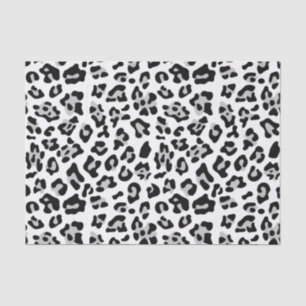 Grauer schwarzer Leopard-Tierdruck-Muster Seidenpapier