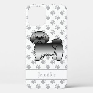 Grauer Shih Tzu Süßer Cartoon-Hund & Name Case-Mate iPhone Hülle