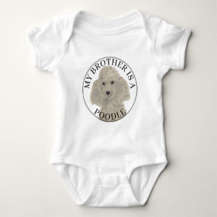 Grauer Silber-Pudel-Hund Baby Strampler