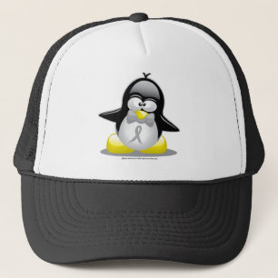 Grauer/silberner Band-Pinguin Truckerkappe