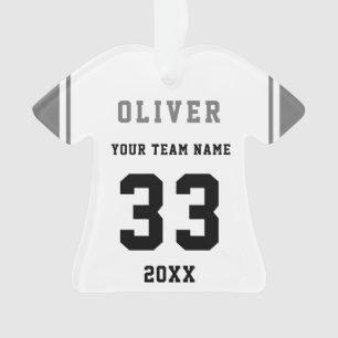 Grauer Spieler Name Nummer Mannschaftssport Kinder Ornament