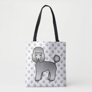 Grauer Spielzeugpudel Süßer Cartoon-Hund Tasche