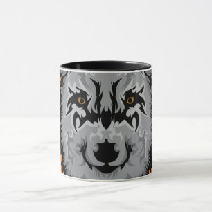 Grauer Stammeswolfkopf Tasse