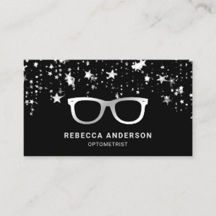 Grauer Star Confetti Schwarzer Augengläser Optiker Visitenkarte
