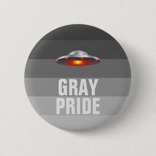 Grauer Stolzknopf UFO Button