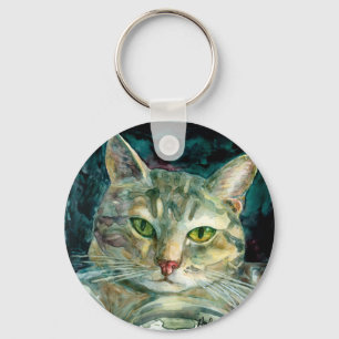 Grauer Tabby-Katzen-Schlüsselanhänger Schlüsselanhänger