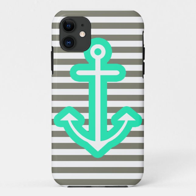 Grauer tadelloser nautischanker Case-Mate iPhone hülle (Rückseite)