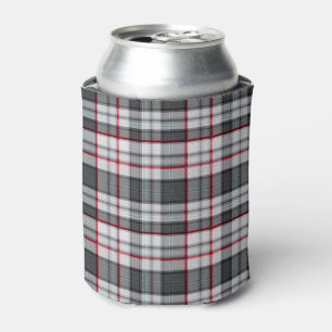 Grauer texturierter Tartan-Karostoff Dosenkühler