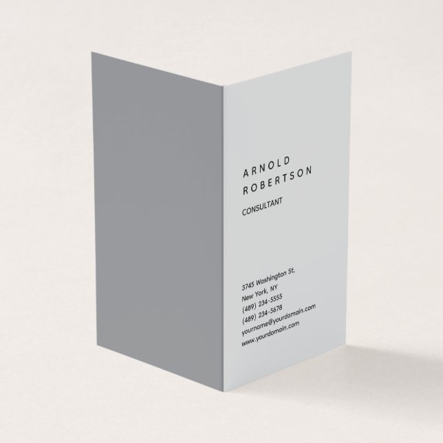 Grauer Trendy Consultant Minimalistisch Visitenkarten (Vorderseite)